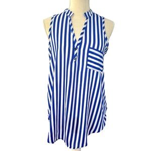 Blue and white stripped blouse